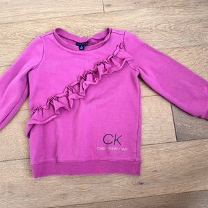 2 for $20 - Like New - Calvin Klein Girls Ruffle Sweatshirt
